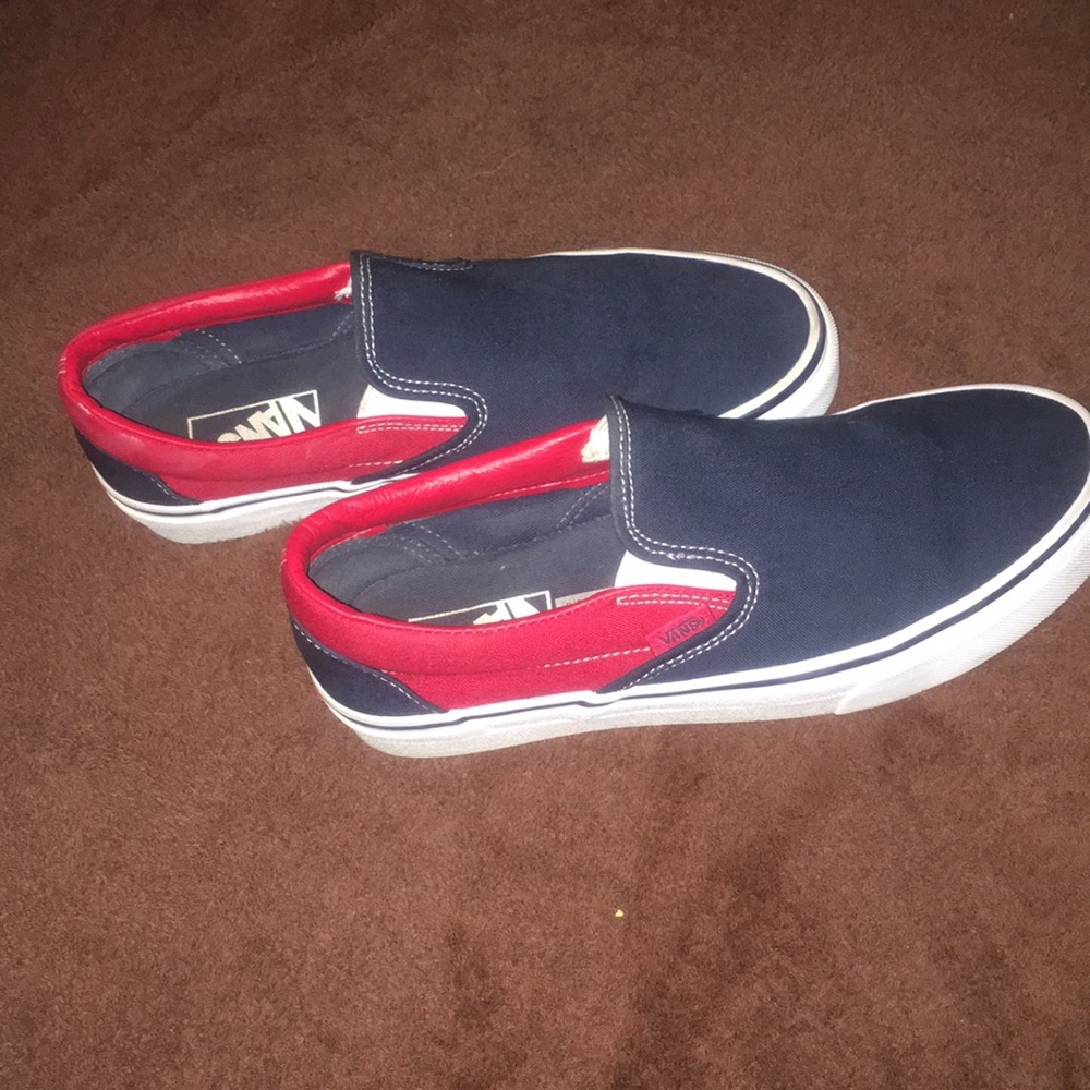 red and blue vans